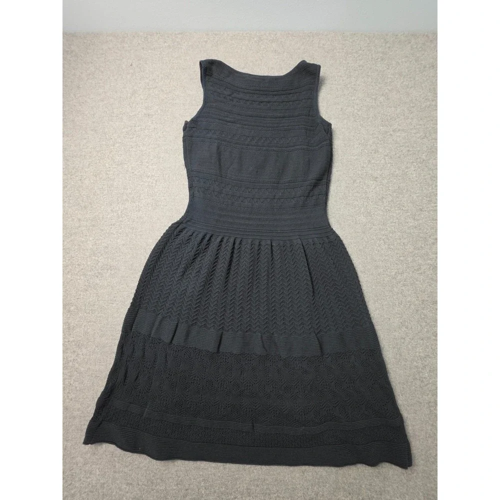Lauren Ralph Lauren Fit & Flare Dress Womens Medium Black Knitted Sleeveless